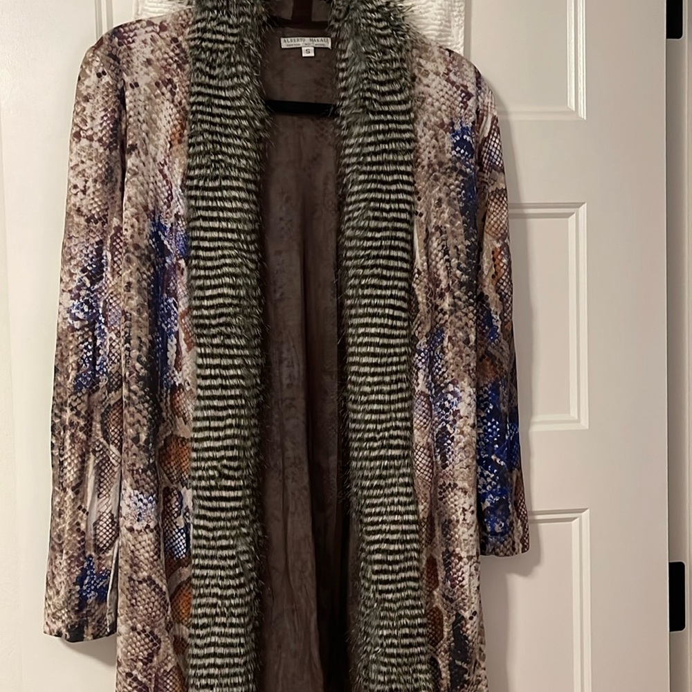 Alberto Makali fur lined cardigan